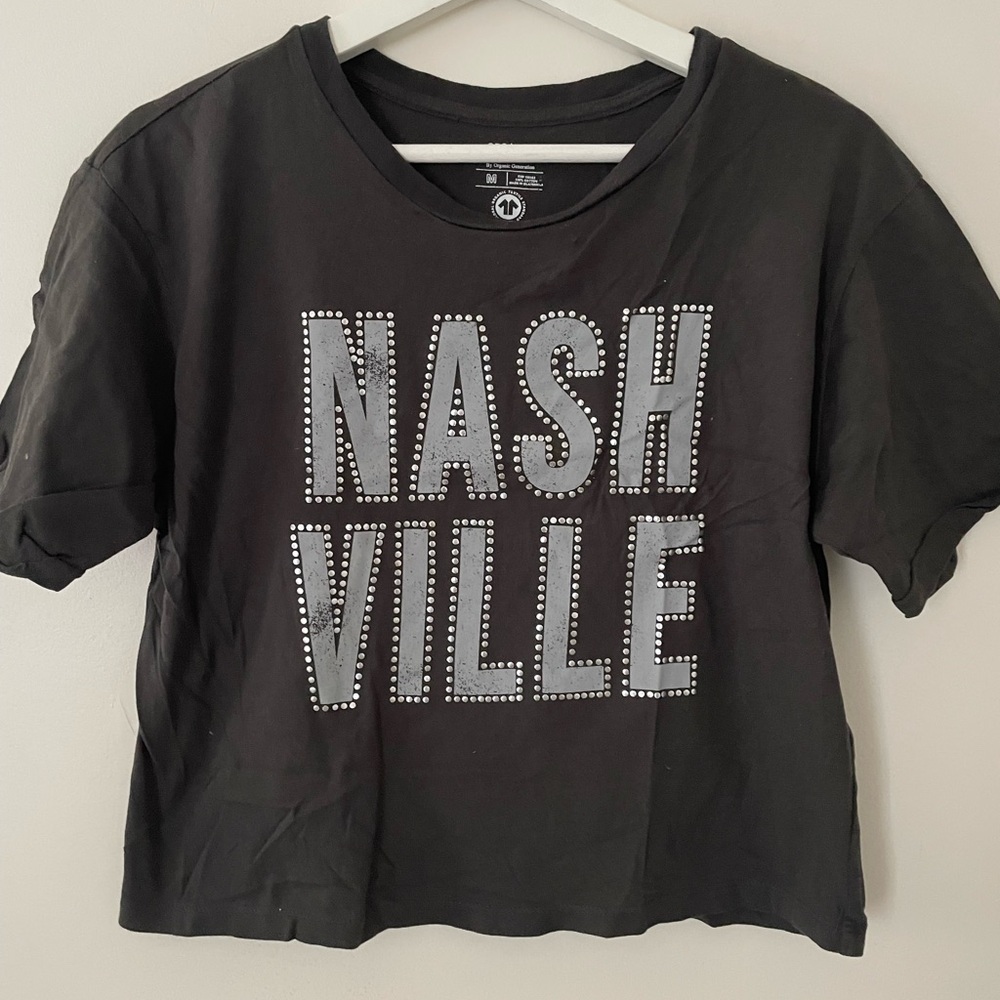 Women’s crop top. Black Nashville Graphic T-Shirt